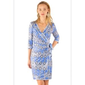 Gretchen Scott NWT Wrap It Up Dress Sm Periwinkle Floral Resort Wear Vacation